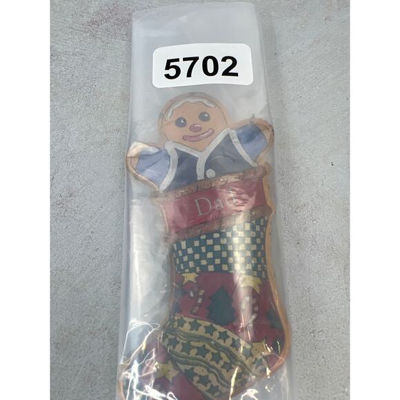 1999 Hallmark Dad/ Pressed Tin‎ Gingerbread Man in Stocking - Picture 6 of 6